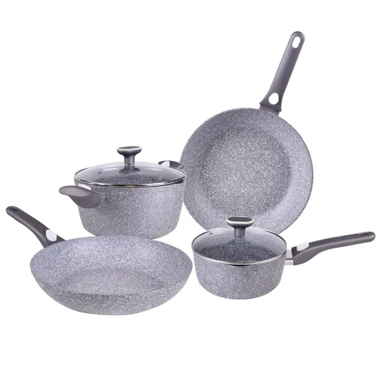 New Design Detachable Handle Nonstick Cookware Sets with Two Pouring Lips