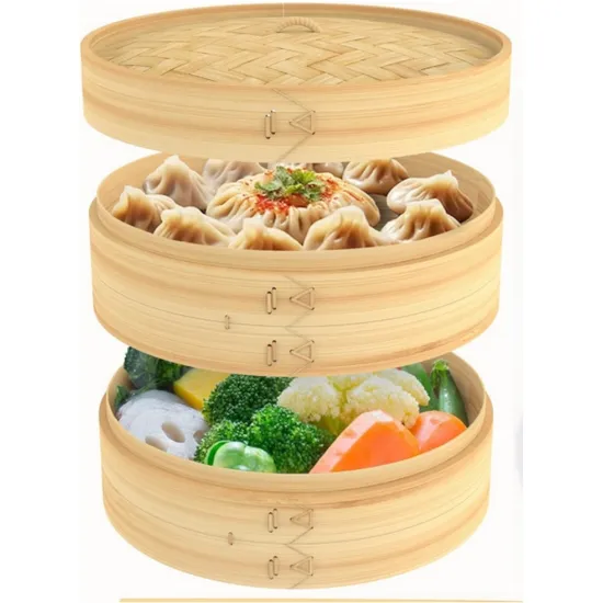 10 Inch Bulk Bamboo Steamer Basket Commercial Bamboo Cookware