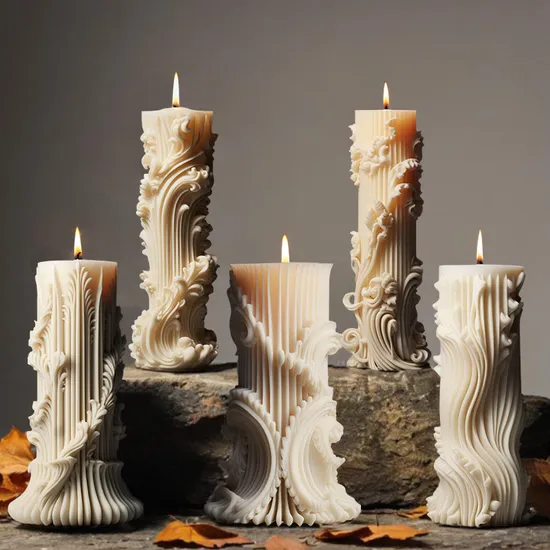 Roma Pillar Cylinder Column Silicone Candle Mold Epoxy Resin Silicon Mold Party Decoration