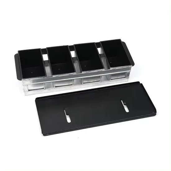 4 Straps 595X209X113mm Aluminum Alloy Non-Stick Commercial Toast Baking Loaf Pan with Lid/Cover