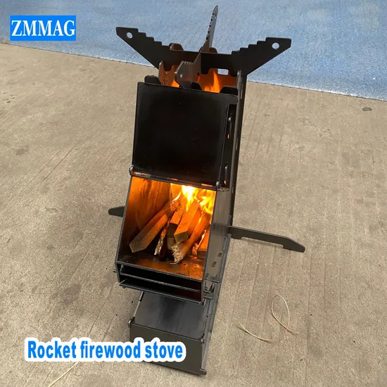 Outdoor Camping Portable Heating Food Carbon Steel Rocket Stove for Picnic (ZMA-HJ)