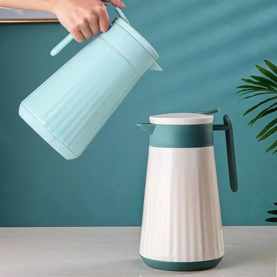 New Style 1.0L Plastic Vacuum Flask Thermos Vacuum Bottle Glass Refill Glass Lined Vacuum Hot Cold Water Coffee Plastic Thermos Bottle 1L Glass Refill Custom