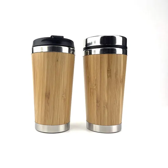 450ml/15oz Bamboo Tumbler Coffee Travel Tumbler, Coffee Mug Wholesale Wooden Mug Bamboo Travel Insulated Coffee Mug