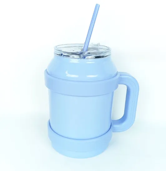 Double Wall Insulated Stainless Steel Travel Cup 50oz Tumbler with Straw