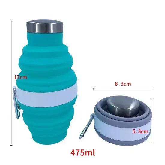 Reusable Hiking Drink Portable Foldable Kid Gym Sports Squeeze Travel Custom Collapsible Silicone Bottle Water