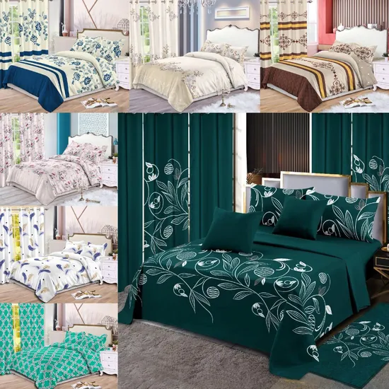 Green Polyester Bed Linen Duvet Cover Comforter Quilt Set Collection Microfiber Bedsheets Decorated Pillow Sham Home Textile Printed Bedding Set