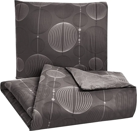 Amazon Basics Soft Microfibre Bed Linen Set, 140 X 200 Cm, Light Microfibre, Industrial Grey, Sheetset