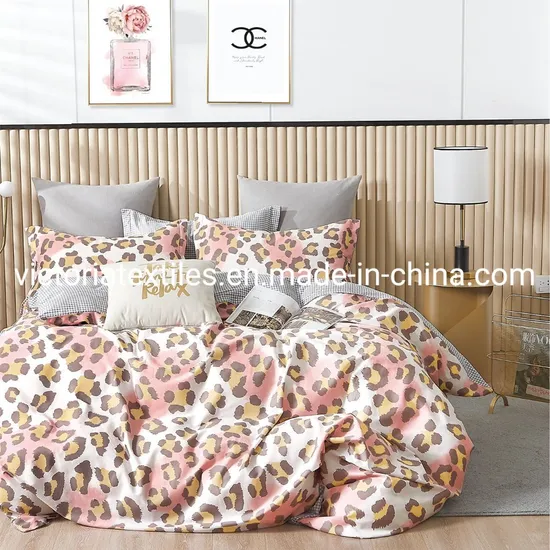 100% Egyptian Cotton Duvet Cover Set 3PCS Printed Bedding Set with Zipper Closure & Corner Ties
