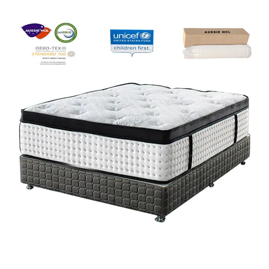 Aussie HCl Premium Sleep Well Roll King Single Double Twin Full Size Bed Mattress in a Box Gel Memory Foam 5 7 9 Zone Pocket Spring Mattresses