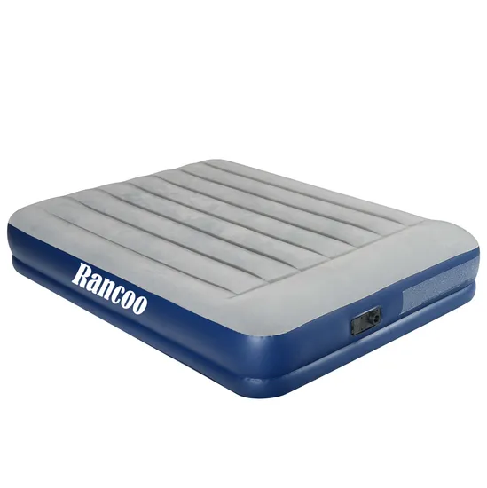 High Raised Airbed with Headboard & Built-in Electric Pump Inflatable Airbed Furniture