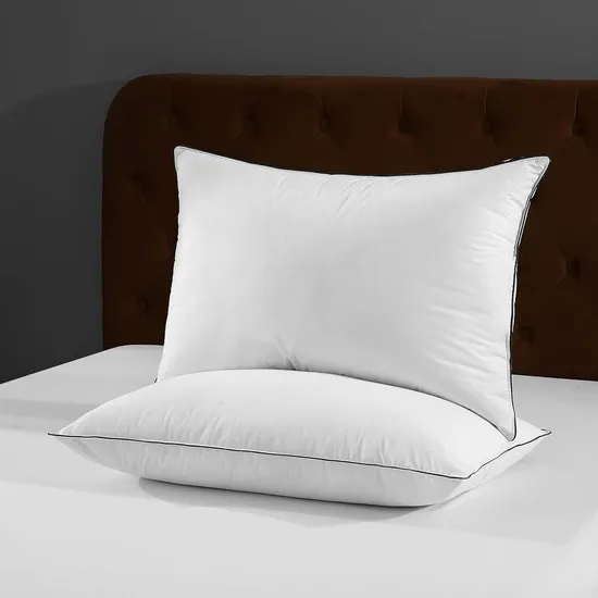 Soft Medium Bed Pillow Organic Goose Feather Down Pillows for Sleeping