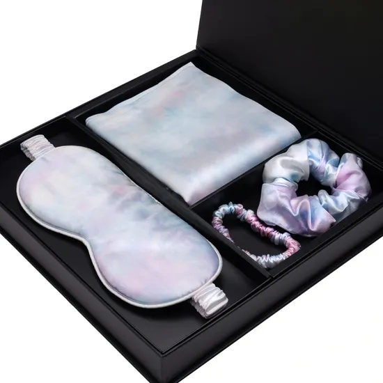 100% Organic Quality 100% Mulberry Silk Pillowcase Set with Scrunchies Eyemask