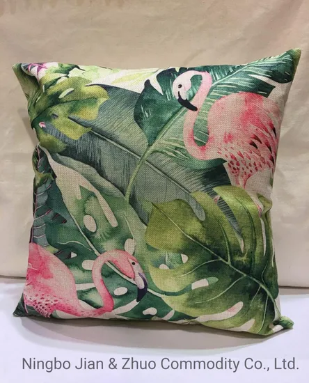 Custom Polyester Digital Printing Flamingo Pillow Cushion Used for Bed Sofa and Decoration