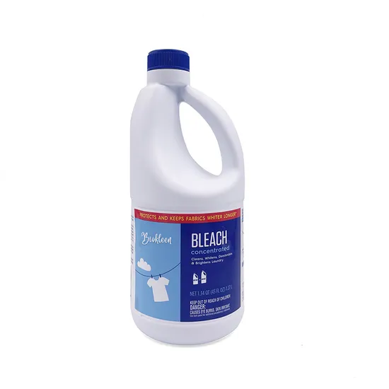 Biokleen Custom Free Sample 43oz 1.27L 7.5% Sodium Hypochlorite Deodorizes Brightens Laundry Bleach Liquid