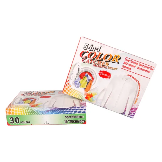 White Color Catcher Fabric Washing Sheets - Disposable Softener Detergent