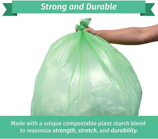 13 Gallon Compostable Trash Bags Eco-Friendly Plant-Based Recycled Trash Bags for Kitchen