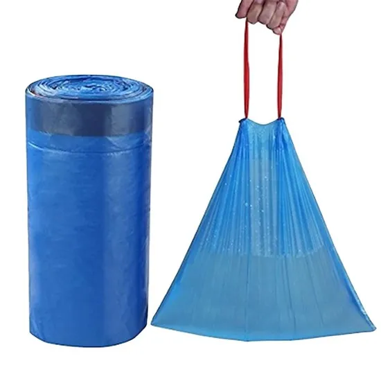 Custom Packaged Plastic Family Environmentally Friendly Portable Disposable Trash Bag with Drawstring