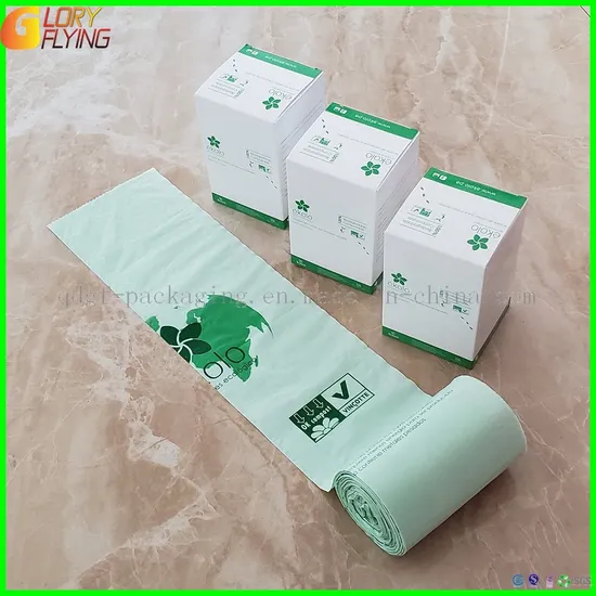 Supermarket Star-Sealed Garbage Packaging Customized Poop Plastic Trash Bag/Biodegradable Waste Bag with Ok Compost Home/Industrial/Bpi T-Shirt Bags Price