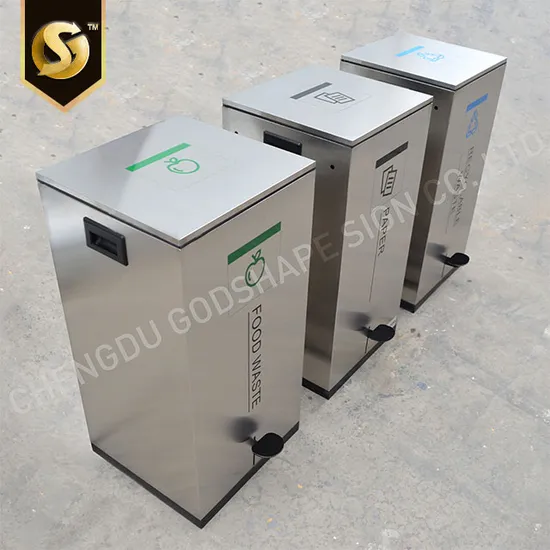 Commercial Large Hospital Hotel Pedal Trash Bins Rectangular