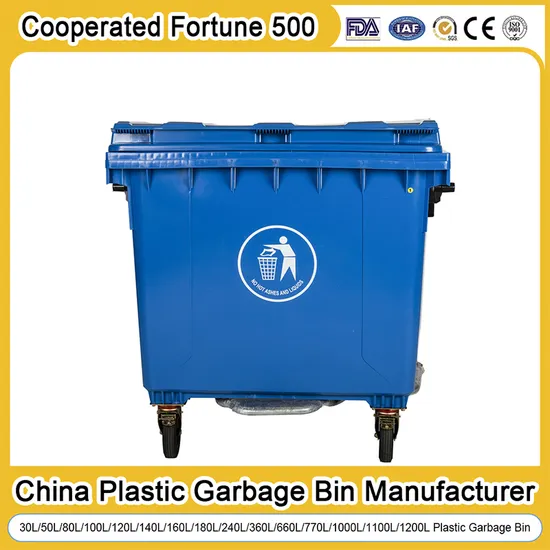 240L/360L/400L/660L/1100L Outdoor Garden Street Large Plastic Dustbin Trash Bin Wheeled Garbage Can Rubbish Waste Bins with Lid