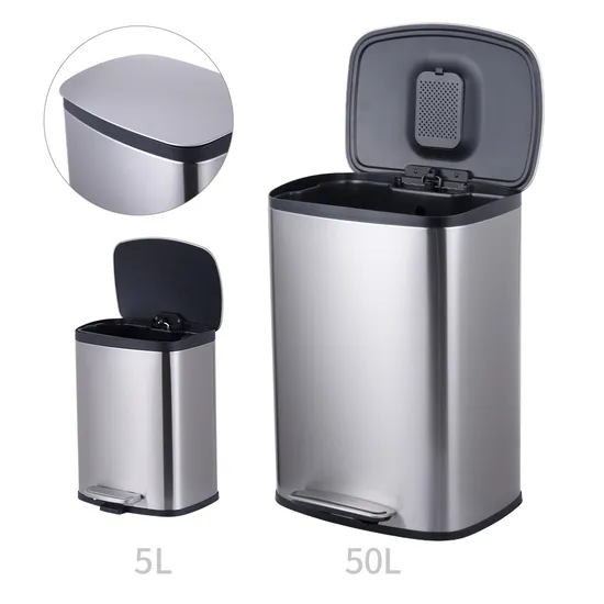 Kitchen Odor Control Garbage Can 5L and 50L Bathroom and Living Room Dustbin