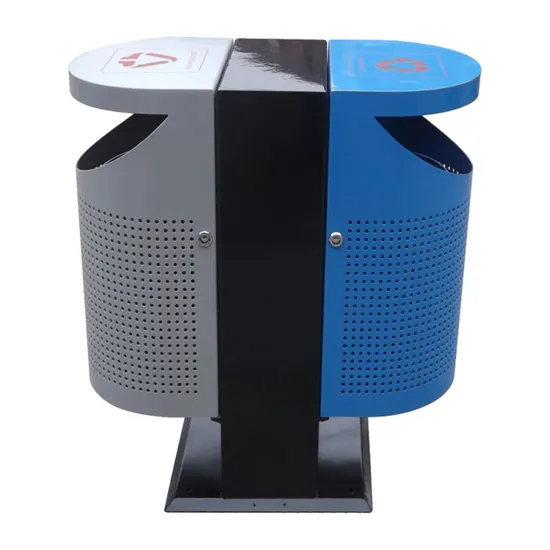 Outdoor Street 2 Compartment Large Steel Trash Garbage Cans Dual Dustbin Suppliers