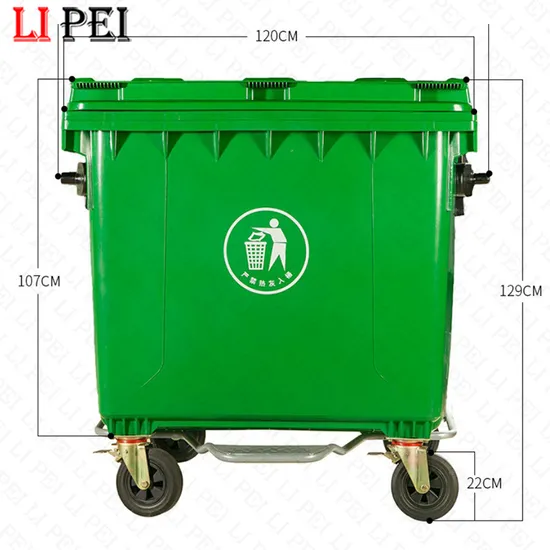 Outdoor 1100 L Mobile Plastic Container/ Wastebin