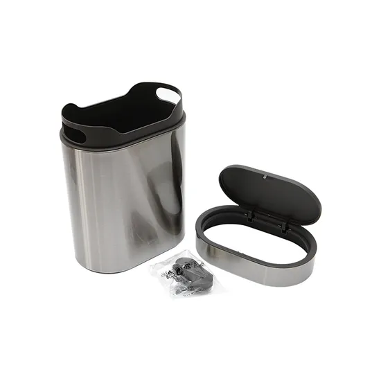 4L Waste Container with Lid for Tidy Home Office Spaces