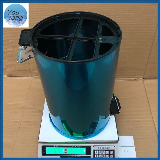Thin Cover 12L Stainless Steel Trash Bin with Inside Plastic Bucket