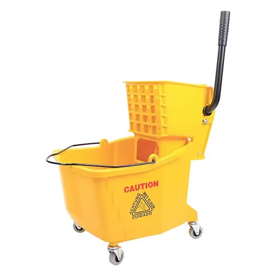 36L Squeeze Collapsible Floor Cleaning Mop Set with Bucket Wheels