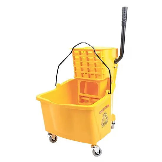 24L Squeeze Collapsible Floor Cleaning Mop Set with Bucket Wheels