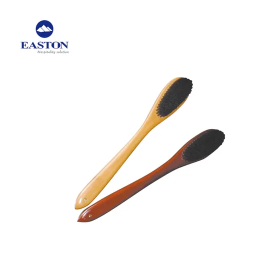 Hotel Square Head Wooden Coat Brush with Hanging Strap