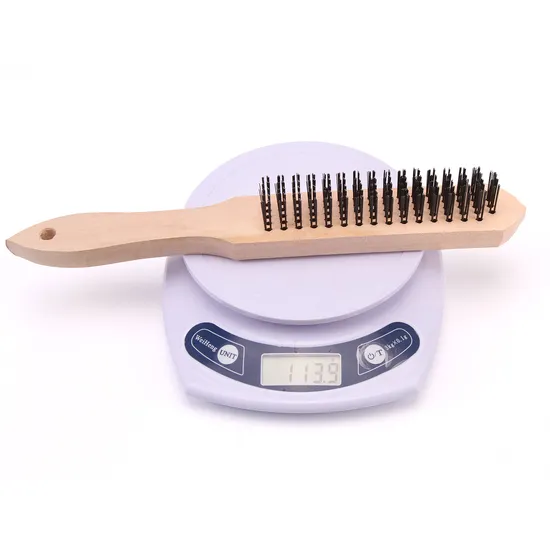 Wire Brush for Grill Cleaning Rust Removing Weld Slag European Style Steel Wire Brush Wooden Handle