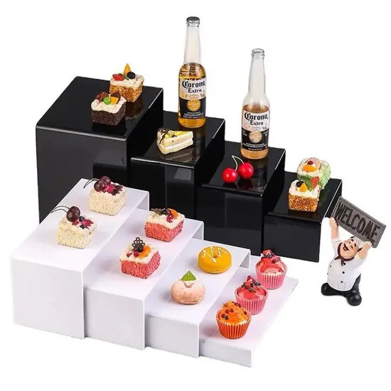 Acrylic Dim Sum Rack Set for Wedding Party Banquet Buffet Cake Food Display Risers