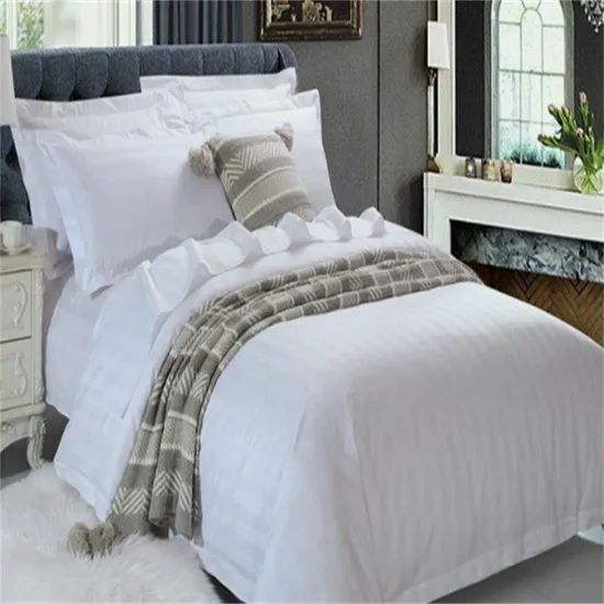 5 Star Hotel Linen 300tc 400tc 100% Cotton Duvet Cover Pillow Case Bedding Set Jacquard Stripe Hotel Bed Linen