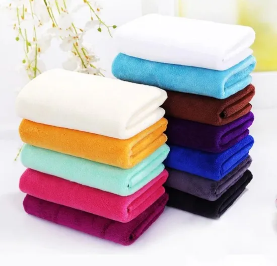 Luxury Wholesale Microfiber Hand Face Towels and Bath Towel Set for Home and Hotel Large Size Colored