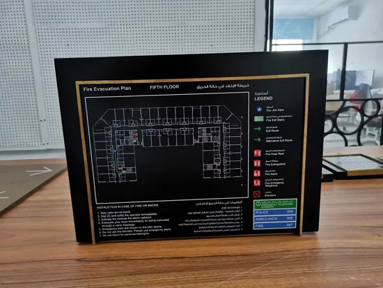 Hotel Escape Route Plan Sign Safety Sign Board 3D Emergency Exit Sign Board
