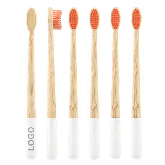 Customized Wholesale Biodegradable Bamboo Toothbrush with Multi Color Bristles