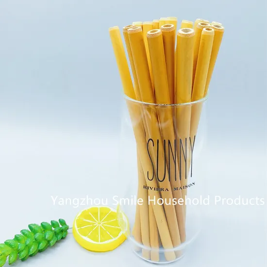 SGS Passed BSCI Eco Bamboo Drinking 5mm/6mm Straws with Jute Bag