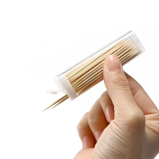 Borel Wholesale of New Products Manufacture Packed Bamboo Toothpick with Plastic Container