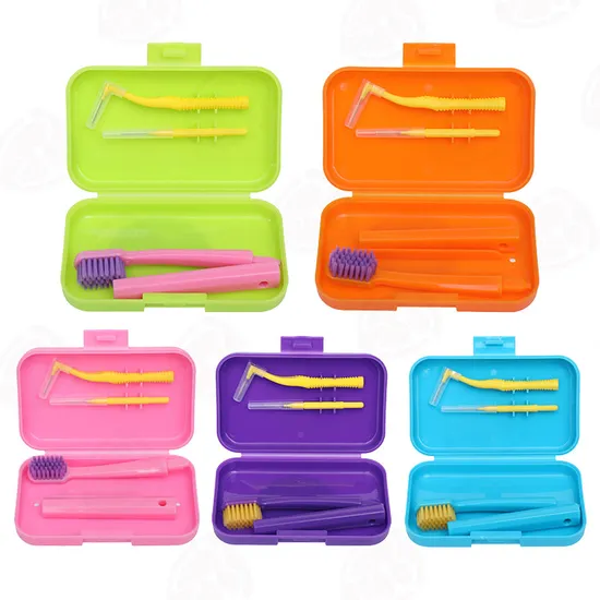 Portable Home Gum Ortho Orthodontic Oral Care Travel Foldable Interdental Dental Brush Kit