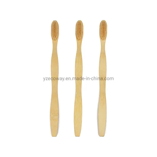 High Quality Gourd-Shaped Handle Custom Yellow Brush Head Environmentally Friendly Bamboo Toothbrush