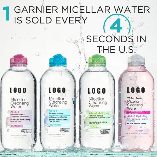 Private Label OEM Natural Micellar Cleansing Water Based Makeup Remover Facial Cleanser for Oily Skin Face Wash Hydrating Moisturizing Acne Control Foam Women