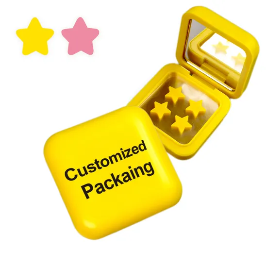 Dotdot Hydrocolloid Acne Patches Waterproof Customized Color Shape Pimple Patch with Mirror Box for All Skin Types with Your Own Logo