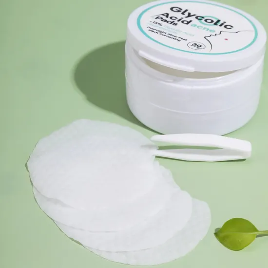Cosmetics Skin Care Exfoliating Resurfacing Cotton Acne Pads Glycolic Acid Peel Cleansing Pads