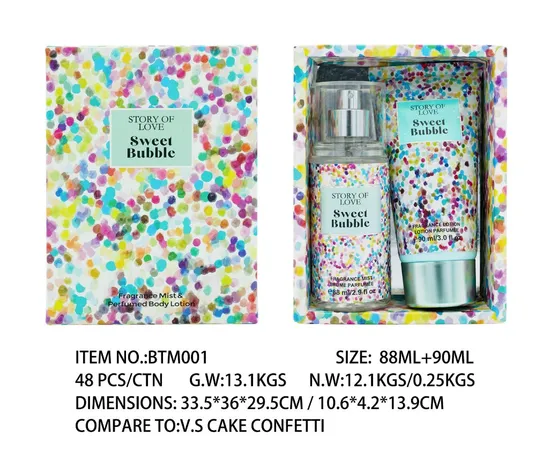 Online Wholesale and Retail Perfume Lotion 2PCS Set Women′s Pink Angel Body Mist Long Lasting Deodorant Body Spray and Lotion Gift Set