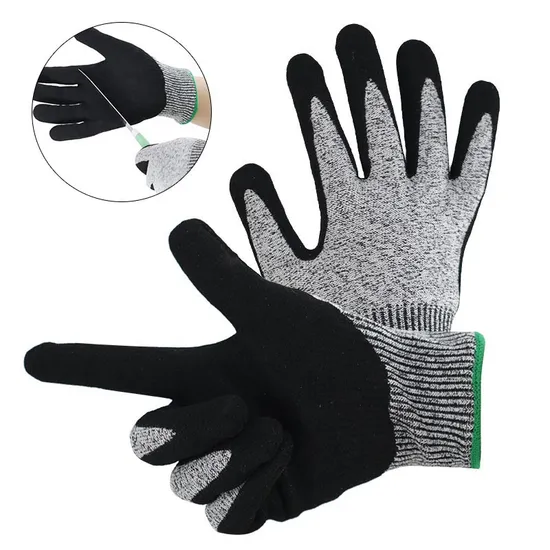 Cut Resistant Gloves Level 5 Work Nitrile Coated