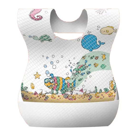High Quality Individual Package Waterproof Disposable Baby Bibs for Travel Visiting Camp Home