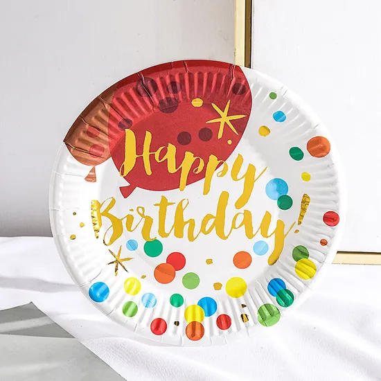 Custom Eco-Friendly Disposable Compostable Round 9 Inch Paper Plates with Logo