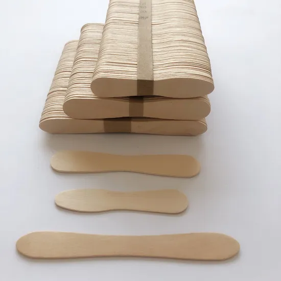 Disposable Clear Birch Wood Tasting Ice Cream Spoon